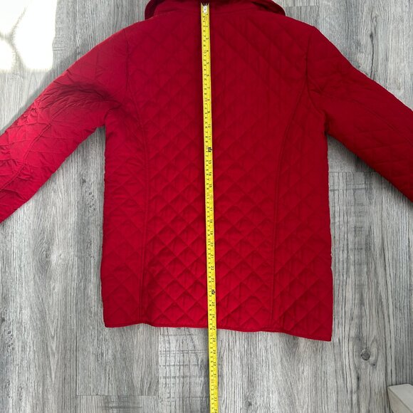 J. Jill Red Quilted Button-Down Jacket Polyester Lightweight Coat Size M Medium - Picture 8 of 8